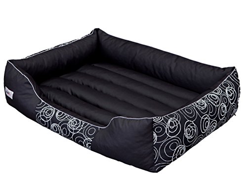 Hobbydog Cordura Prestige Perro Cama, X-Large, Negro con Ruedas