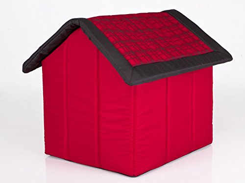 Hobbydog R1 BUDCWK12 - Caseta de Perro (38 x 32 cm, Material de Codo, Resistencia contra arañazos, Producto Europeo, XS, 600 g), Color Rojo