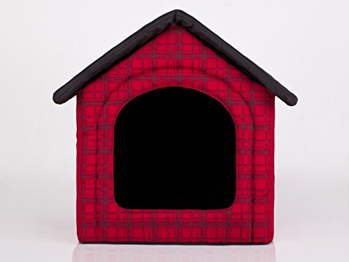 Hobbydog R1 BUDCWK12 - Caseta de Perro (38 x 32 cm, Material de Codo, Resistencia contra arañazos, Producto Europeo, XS, 600 g), Color Rojo