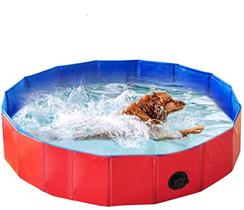 Hoom Piscina Plegable para Perros Gatos Bañera Portátil para Mascotas Plegable PVC Antideslizante y Resistente al Desgaste (80 * 20CM)