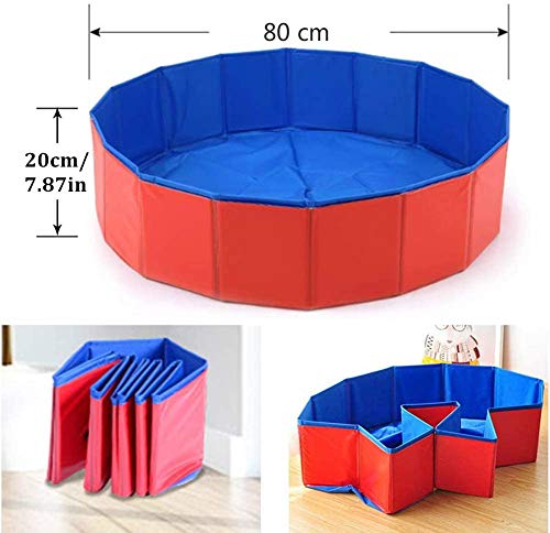 Hoom Piscina Plegable para Perros Gatos Bañera Portátil para Mascotas Plegable PVC Antideslizante y Resistente al Desgaste (80 * 20CM)