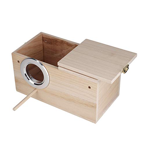 Huairdum Caja de cría de pájaros, nidos de Mascotas de Madera Accesorios para jaulas de cría de Loros con un tamaño de 9.6x5.1x5.1in para Loros Bird(Apertura Izquierda-#1)