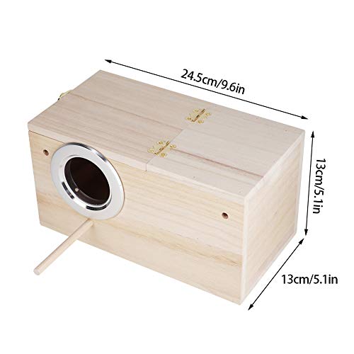 Huairdum Caja de cría de pájaros, nidos de Mascotas de Madera Accesorios para jaulas de cría de Loros con un tamaño de 9.6x5.1x5.1in para Loros Bird(Apertura Izquierda-#1)