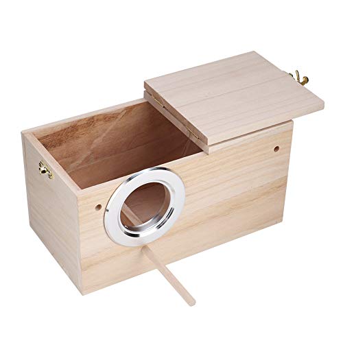 Huairdum Caja de cría de pájaros, nidos de Mascotas de Madera Accesorios para jaulas de cría de Loros con un tamaño de 9.6x5.1x5.1in para Loros Bird(Apertura Izquierda-#1)