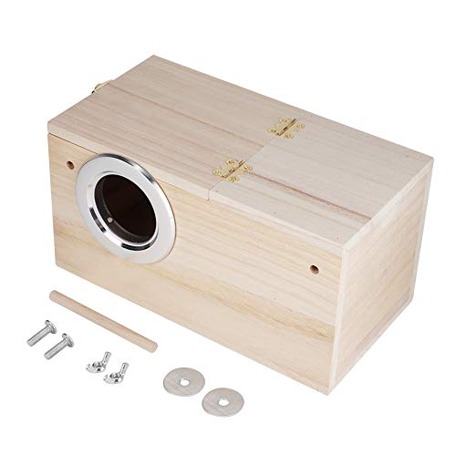 Huairdum Caja de cría de pájaros, nidos de Mascotas de Madera Accesorios para jaulas de cría de Loros con un tamaño de 9.6x5.1x5.1in para Loros Bird(Apertura Izquierda-#1)