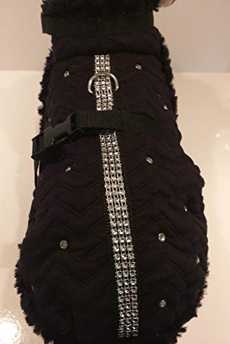 Hundemantel Wintermantel Winterjacke MASI Dogsdesign - Abrigo de Invierno para Perros pequeños, de Tela, con Purpurina, de Felpa, para Invierno, Ajustable, cálido, Suave, Forrado