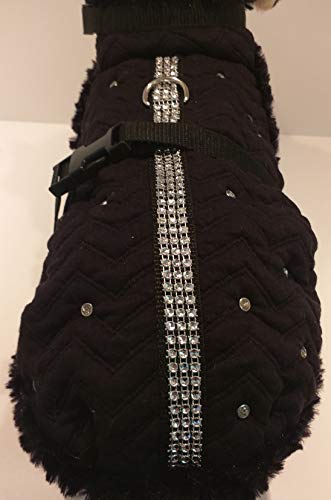 Hundemantel Wintermantel Winterjacke MASI Dogsdesign - Abrigo de Invierno para Perros pequeños, de Tela, con Purpurina, de Felpa, para Invierno, Ajustable, cálido, Suave, Forrado