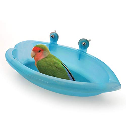 Hypeety - Bañera para pájaros con espejo. Bañera portátil para loros, accesorios baño para pájaros