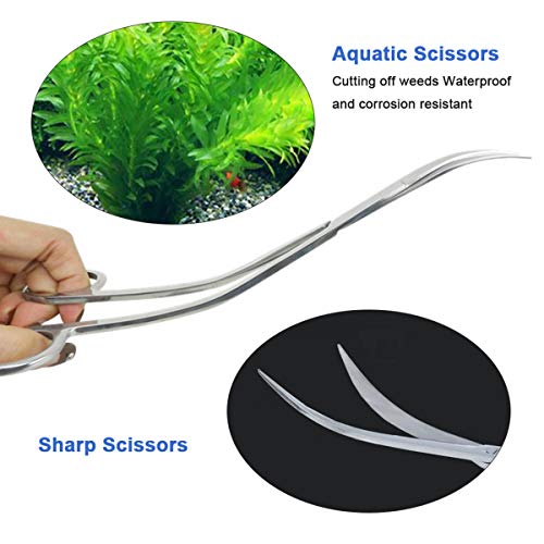 HZL 25cm de Limpieza Aquascaping, Tijeras de Acero Inoxidable, Tanque de Peces, Herramienta para Plantas de Acuario, Cortador de Vidrio acuático(Straight)