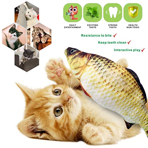 Idepet 6PCS Catnip Pescado Gato de Juguete, Almohada Blanda interactiva Gato Masticar Juguetes Pescado Ratón Juguetes, Limpieza de Dientes Kick Supplies para Gatitos de Interior