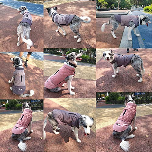 Idepet Chaqueta impermeable para perros Chaqueta cálida de invierno Chaleco, traje de nieve a prueba de viento Ropa para perros Chaleco para mascotas Ropa para perros con orificio para arnés