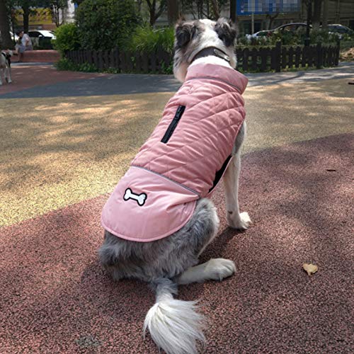 Idepet Chaqueta impermeable para perros Chaqueta cálida de invierno Chaleco, traje de nieve a prueba de viento Ropa para perros Chaleco para mascotas Ropa para perros con orificio para arnés