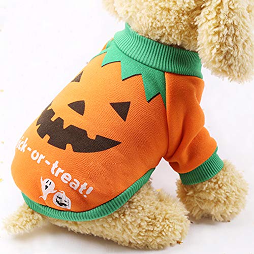 Idepet Disfraz de calabaza para mascota de, disfraz de Halloween de perro de calabaza, abrigo de vellón, suéter de gato, disfraces de fiesta, Halloween, Navidad, festival de Pascua