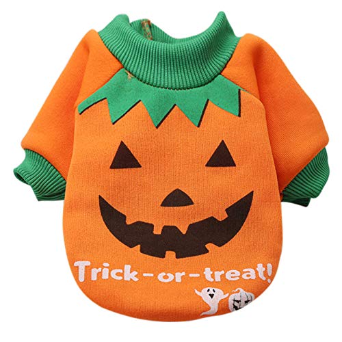 Idepet Disfraz de calabaza para mascota de, disfraz de Halloween de perro de calabaza, abrigo de vellón, suéter de gato, disfraces de fiesta, Halloween, Navidad, festival de Pascua