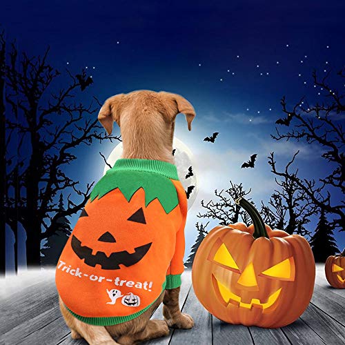 Idepet Disfraz de calabaza para mascota de, disfraz de Halloween de perro de calabaza, abrigo de vellón, suéter de gato, disfraces de fiesta, Halloween, Navidad, festival de Pascua