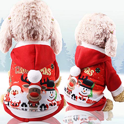 Idepet Perro Gato Sudadera con Capucha Abrigo de Invierno cálido otoño Invierno de Mascota Ropa para Perros de algodón con botón Mono de Perro para Cachorros de Perros pequeños