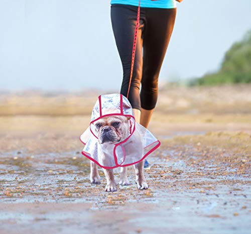 Idepet - Poncho impermeable y cortavientos con capucha para perros pequeños y medianos, como chihuahuas