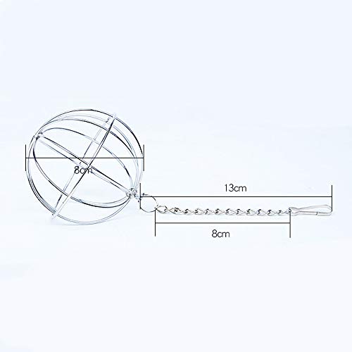 inherited 2 Piezas Bola comedero de Acero Inoxidable, Dispensador de Alimentos para hámster, con Gancho para Colgar, para Conejos, cobayas, hámsteres, Animales pequeños