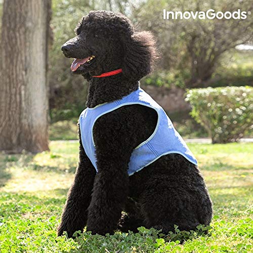 InnovaGoods IG813994 Chaleco Refrescante para Mascotas Medianas, M, Azul