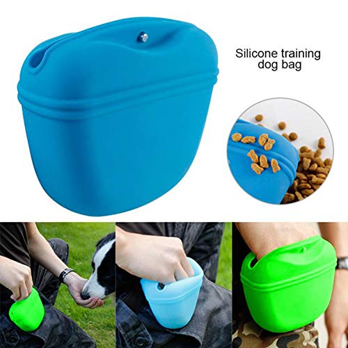 INTVN Bolsa de Comida para Perros de Silicona, 2PCS Bolsa de Entrenamiento para Mascotas Cierre Magnético con Clip y Cierre Magnético Bolsa de Entrenamiento Impermeable para Mascotas