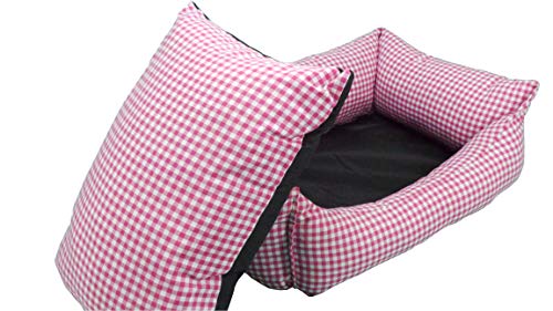 ION® Cama Cuna para Perro Y Gato Estampados Varios (Talla 3-60x50 cm Vichy Rosa)