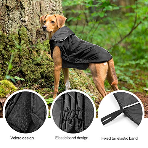 IREENUO Chaqueta 100% Impermeable para Mascotas Perros Abrigos de Invierno cálido Negro-3XL