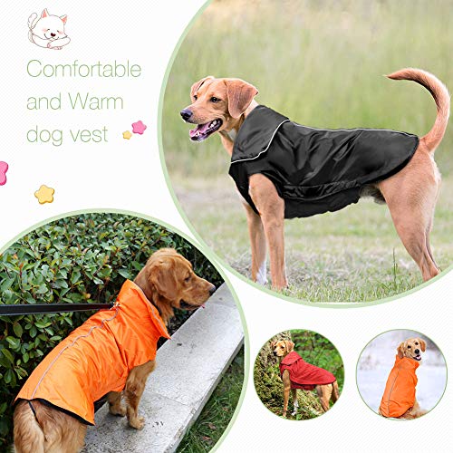 IREENUO Chaqueta 100% Impermeable para Mascotas Perros Abrigos de Invierno cálido Negro-3XL