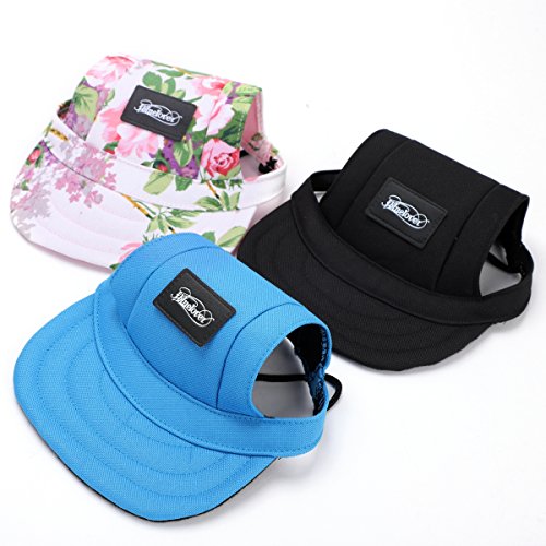 ITODA Gorra de Béisbol Sombrero de Correa con Agujeros Pendientes Perro de Compañía doméstico Anti Sol Deporte Visera Sun Hat rréglable para Perros Pequeños Medios Grandes