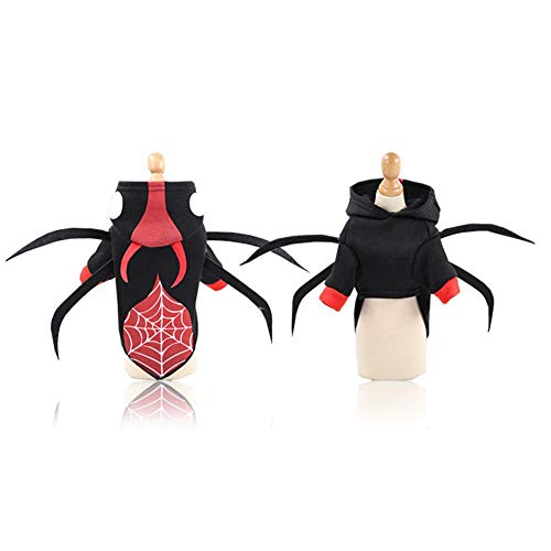 Jannyshop Disfraz de Perro Pequeño de Halloween Ropa de Araña para Peluche de Perro Convertido en Ropa Divertida Fiesta de Cosplay