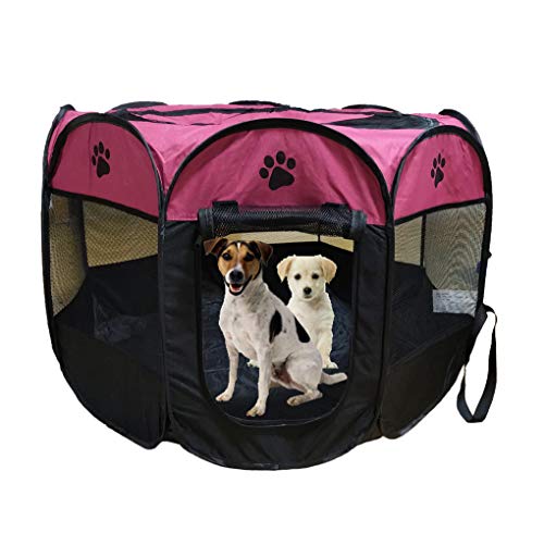 Jaula estilo parque para mascotas de Meiying, ideal para perros y gatos, portátil, plegable, caseta de ejercicio, para uso en interiores y exteriores