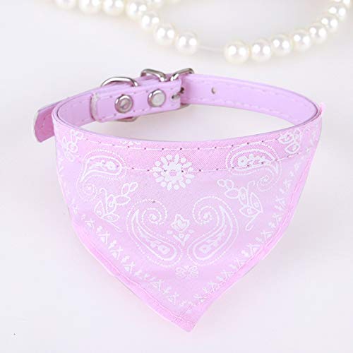 JiaHui Bandana ajustable de piel estampada suave collar para perro suministros de mascotas gato perro bufanda collar para Chihuahua cachorro mascota pañuelo (color: rosa, tamaño: XXL)