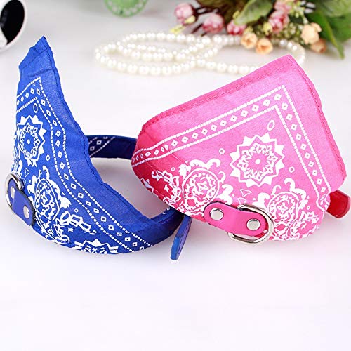 JiaHui Bandana ajustable de piel estampada suave collar para perro suministros de mascotas gato perro bufanda collar para Chihuahua cachorro mascota pañuelo (color: rosa, tamaño: XXL)