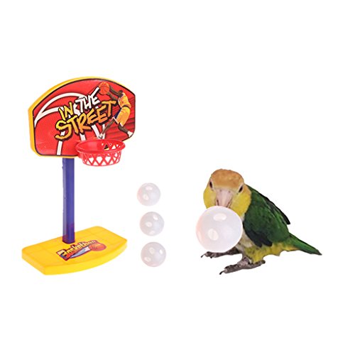 Jiamins Mascotas Pájaro Juguete kauen para Cotorra Papagayo Canasta Prop Trick Prop + 3 Unidades Pelotas