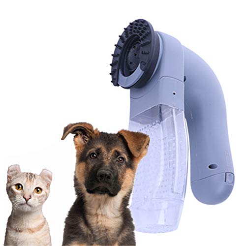 JINQI Cepillos para Perros Dispositivo Eléctrico Sin Cables De Vacío De Mano para Eliminar El Pelo De Perro con Ventosa De Goma Suave Mango Robusto Integrado para Perro Gato (sin Batería)