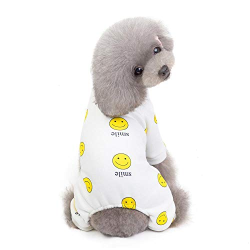 jiwenhua Ropa de Mascota Anual otoño Invierno Nuevo Traje de Mascota Teddy Perro Gruesa, 19 páginas Gruesas de Cuatro Patas, una Sonrisa Blanca, M.