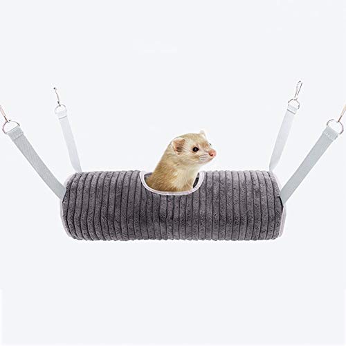 JKGHK Hamster Hamaca para Animales Pequeños, Siesta para Mascotas Cama Colgante Accesorios Túnel Tubo Rata Hurón Juguete,Gris