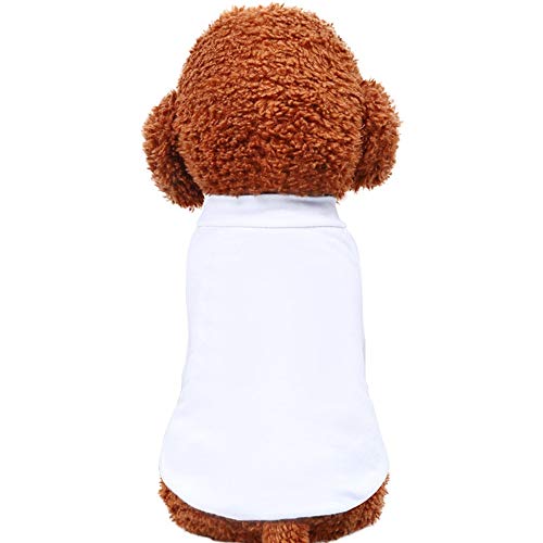 JKHOIUH Ropa para Mascotas Verano Camiseta Blanca y Blanca Perro Chaleco de Manga Corta Ropa Cómoda Suave Concisa Fácil de Limpiar Transpirable Ultra-Delgada (Color : White, Size : XS)