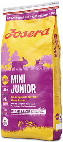 Josera - Pienso para Cachorros MiniJunior, para Razas pequeñas, con Pato y salmón, para un Desarrollo óptimo, pienso seco superpremium para Perros Que están creciendo, Paquete de 1 Unidad (1 x 15 kg)