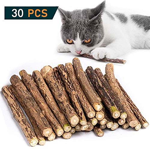 Juego de 30 palitos de hierba gatera para gato, palitos para masticar gato, juguetes de hierba gatera para gato, matatabi natural orgánico