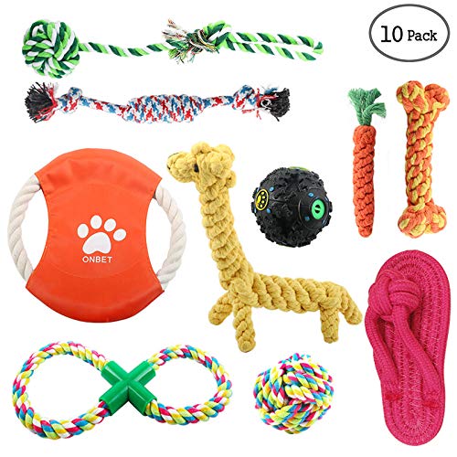 Juguete de Cuerda para Perros, Grupo de Juguetes Perro 10 piezas Durable Masticable Juguete para Cachorro Formación para la Dentición