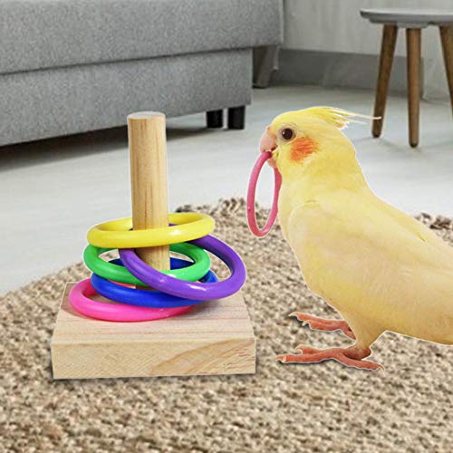 Juguete educativo para loros, Juguete mordido para loros, Virola de plástico de madera, Juguete para pájaros Truco para pájaros Juguete de mesa educativo Parque infantil Actividad Parque infantil