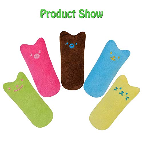 Juguete Felpa Catnip, 5 Piezas Juguetes para Gatos, Juguetes del Catnip, Gato Interactivo Juguete Limpieza de Dientes de Gato, Almohada Creativa Scratch Pet Catnip Dientes molienda Chew Toys (1-2)