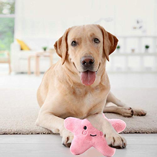 Juguetes de Peluche para Mascotas, Lindo Juguete de descompresión de Gato y Perro de Dibujos Animados de Estrella Rosa de Cinco Puntas, Adecuado para Perros jóvenes y Gatitos