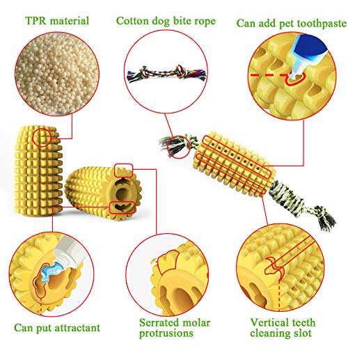 Juguetes para Morder para Perros Cepillo de Dientes con Perro de Juguete interactivo con cuerda de algodón Palillo de limpieza de dientes resistente y resistente Regalo de Amante de los Animales