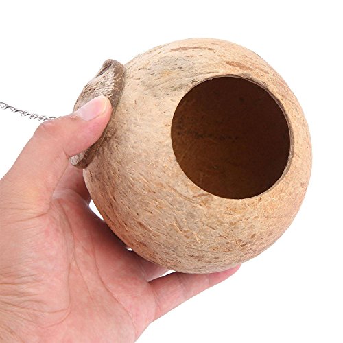 Keersi - Cama Nido Natural de Concha de Coco para pájaros para Loro, Periquito, cacatúa, Cono, Loro, Loro, hámster, Rata, Jaula de Chinchilla, Juguete de Perca