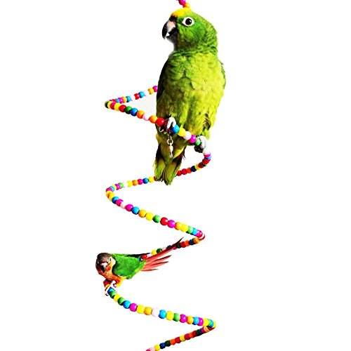 Keersi - Colorida escalera que gira para jaula de pájaro, loro, guacamayo, periquito, cacatúa, periquito, agapornis, Juguete para jaula