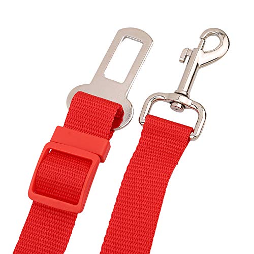 KGCA 3 Colores Cinturón De Seguridad para Automóvil para Gatos/Perros Arnés para Perros Ajustable para Mascotas Puppy Pup Hound Vehículo Cinturón De Seguridad Correa De Plomo para Perros Rojo