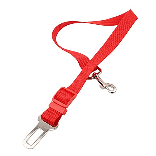 KGCA 3 Colores Cinturón De Seguridad para Automóvil para Gatos/Perros Arnés para Perros Ajustable para Mascotas Puppy Pup Hound Vehículo Cinturón De Seguridad Correa De Plomo para Perros Rojo