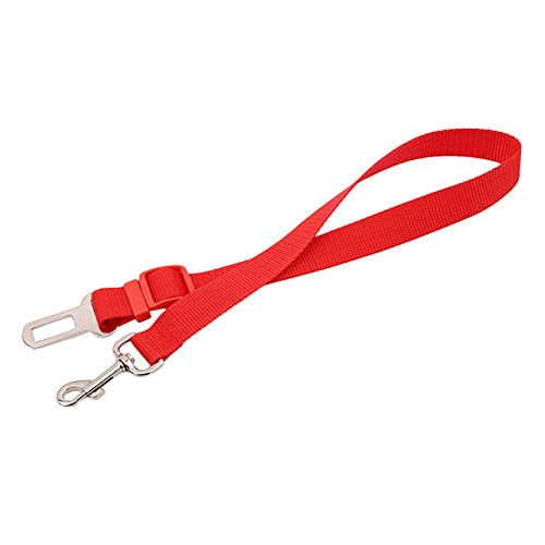 KGCA 3 Colores Cinturón De Seguridad para Automóvil para Gatos/Perros Arnés para Perros Ajustable para Mascotas Puppy Pup Hound Vehículo Cinturón De Seguridad Correa De Plomo para Perros Rojo