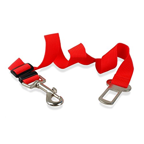 KGCA Nylon Pet Dog Safety Leads Perros Ajustables Pet Car Vehículo Cinturón De Seguridad Cinturón De Seguridad 7 Colores Ajustable Rojo